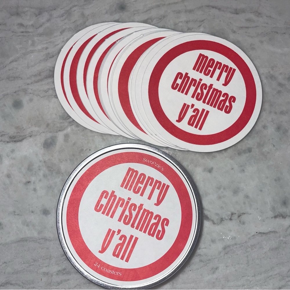Adorable Swoozies Merry Christmas coasters